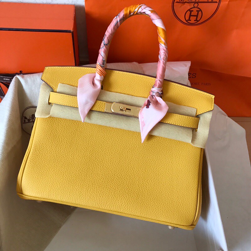 Hermes Birkin 30CM Togo Leather Handbag Yellow